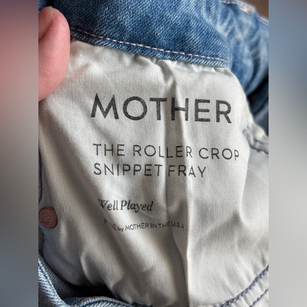 NWOT Mother Jeans : The Roller Crop Snippet Fray - Picture 11 of 12